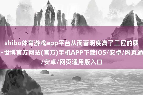 shibo体育游戏app平台从而著明度高了工程的质地和进程-世博官方网站(官方)手机APP下载IOS/安卓/网页通用版入口