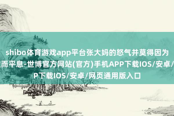 shibo体育游戏app平台张大妈的怒气并莫得因为老李头的千里默而平息-世博官方网站(官方)手机APP下载IOS/安卓/网页通用版入口