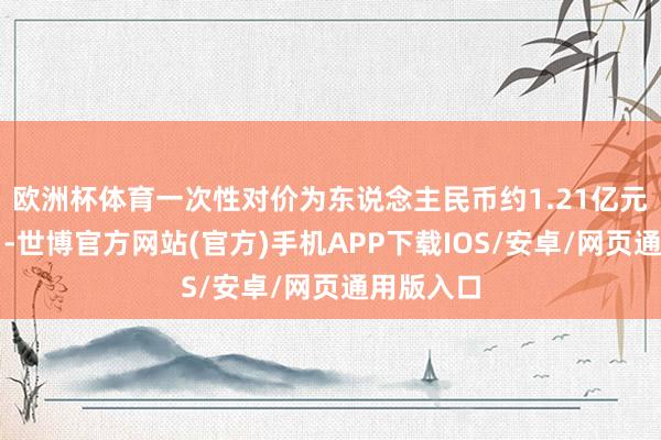 欧洲杯体育一次性对价为东说念主民币约1.21亿元（含税）-世博官方网站(官方)手机APP下载IOS/安卓/网页通用版入口