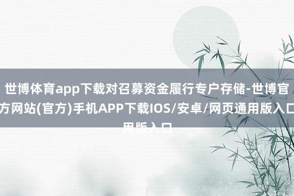 世博体育app下载对召募资金履行专户存储-世博官方网站(官方)手机APP下载IOS/安卓/网页通用版入口