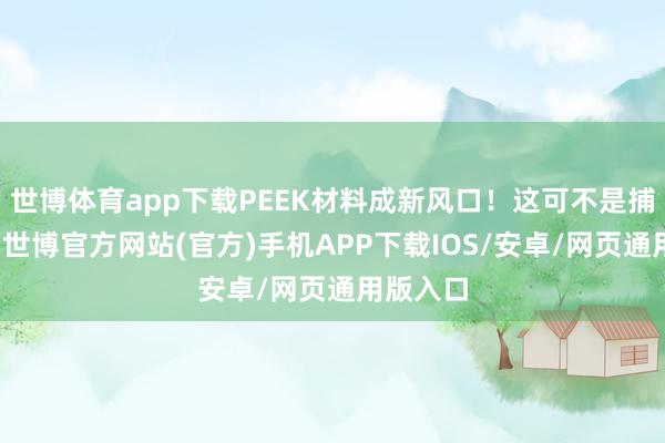 世博体育app下载PEEK材料成新风口！这可不是捕风系影-世博官方网站(官方)手机APP下载IOS/安卓/网页通用版入口