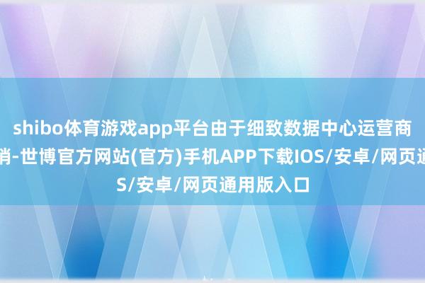 shibo体育游戏app平台由于细致数据中心运营商将延缓开销-世博官方网站(官方)手机APP下载IOS/安卓/网页通用版入口